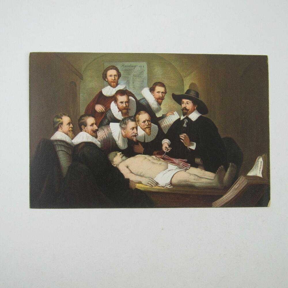 Postcard Art Rembrandt Anatomy Lesson of Dr. Nicolaes Tulp Antique Unposted